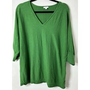 Jjill  Women Green 3/4 sleeves sweater 2x